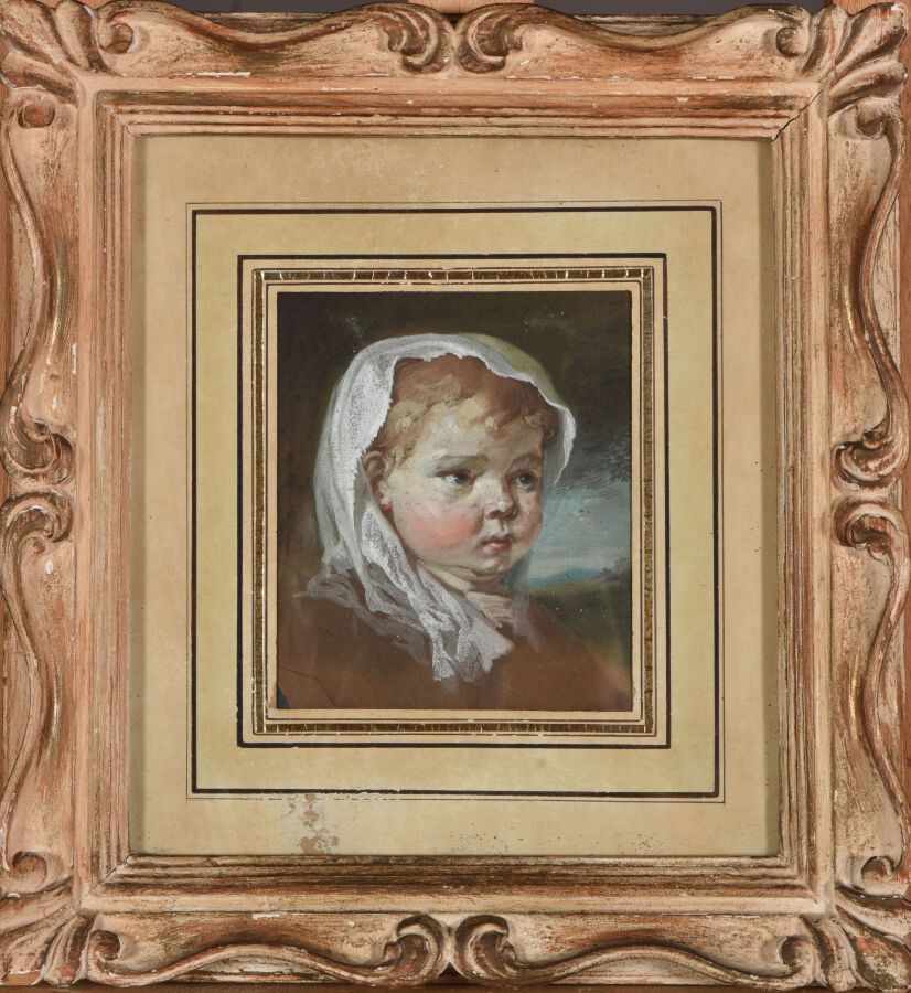 Null French school of the XIXth century.

Head of a child with a veil.

Gouache &hellip;