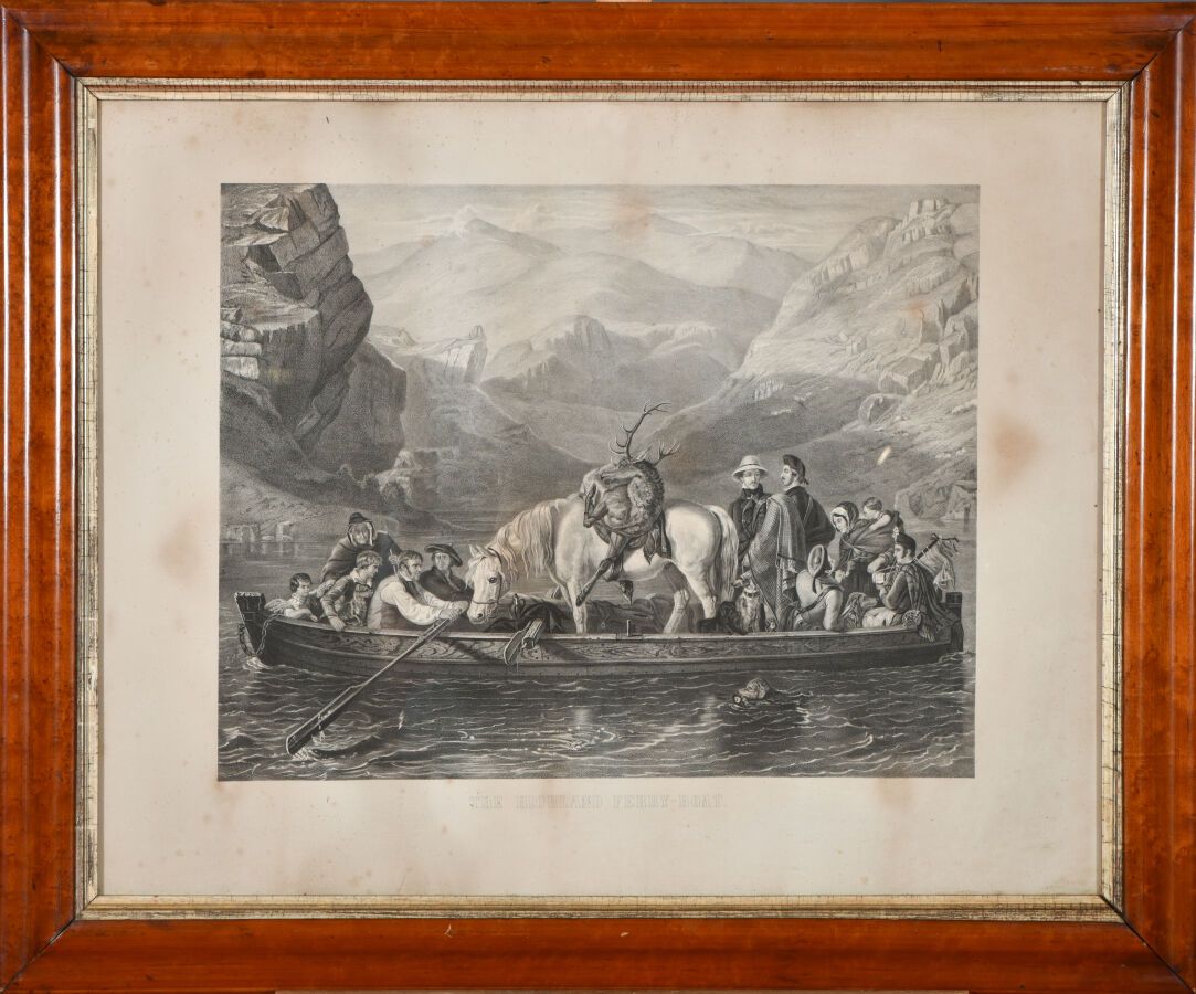Null 19世纪英国学校

高地的渡船。

石版画。

43 x 55厘米

带页边：57 x 72 cm

边缘有狐臭。