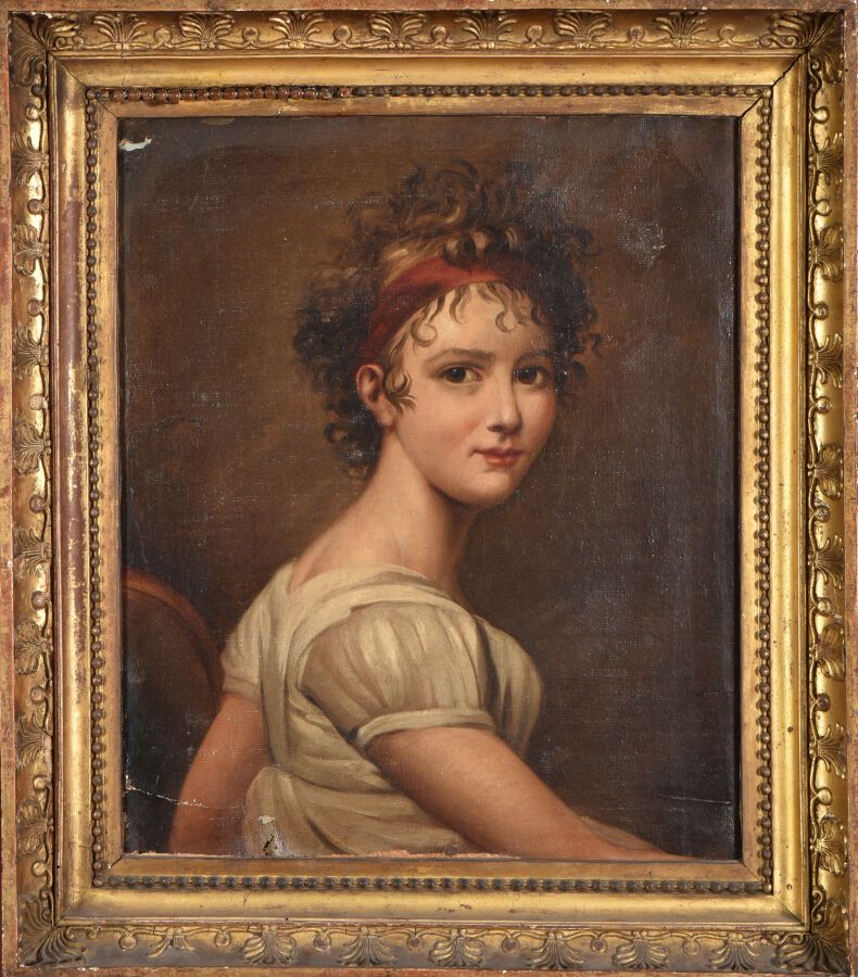 Null DAVID Jacques-Louis (后)

1748 - 1825

朱丽叶-雷卡米尔（1777 - 1849）的画像。

布面油画。旧吊衣架（&hellip;