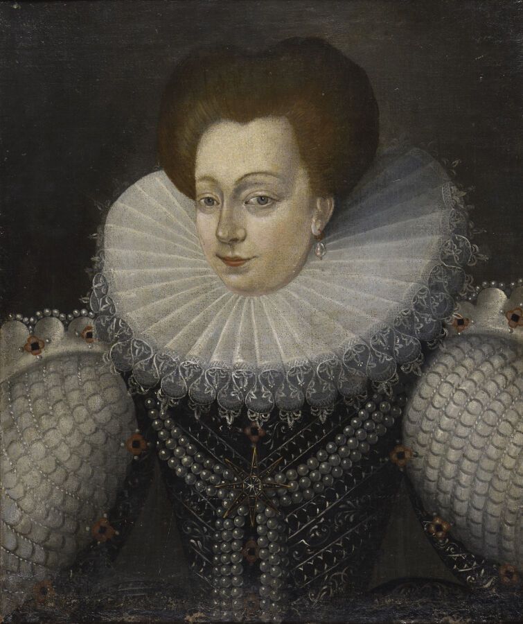 Null DUMONSTIER I Pierre the elderly (Entourage de) 

约1545-1601年

一位公主的肖像，戴着三排珍&hellip;