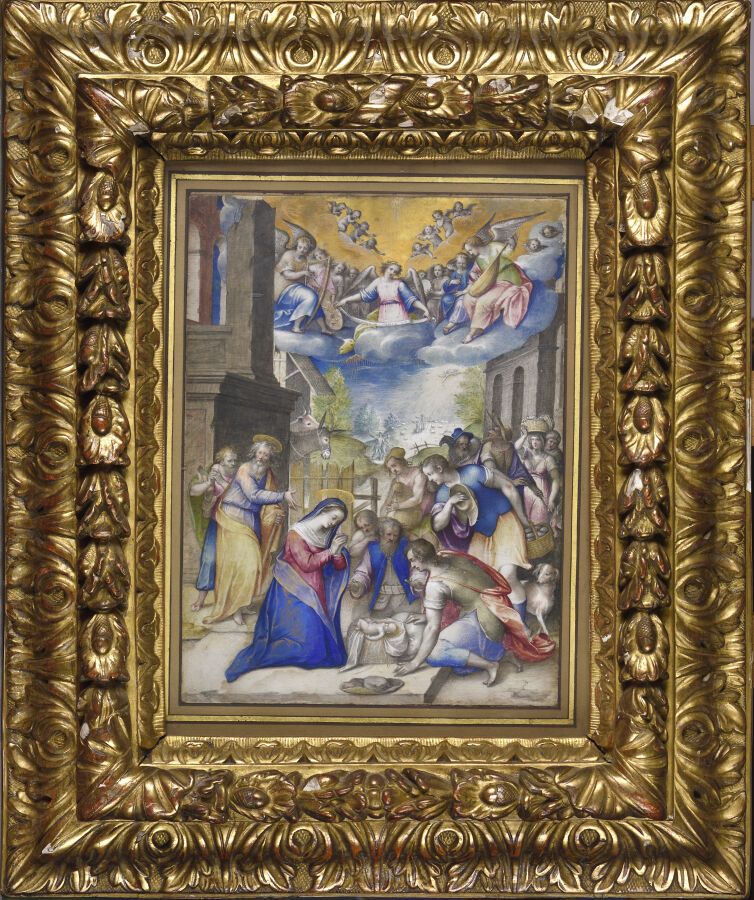 Null ECOLE ITALIENNE Seconde Moitié du XVIème siècle 

L'Adoration des bergers.
&hellip;