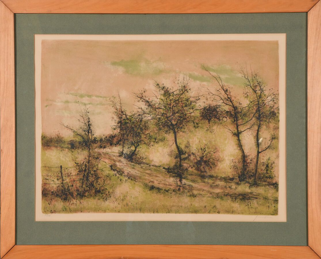 Null Bernard GANTNER (1928-2018).

Paysage champêtre.

Lithographie en couleur s&hellip;