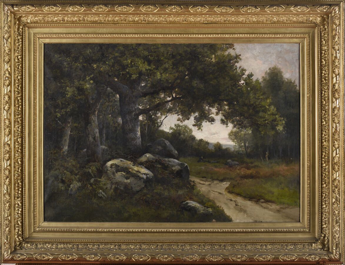 Null Louis Rémy MATIFAS (1847-1896).

Weg im Wald von Fontainebleau.

Öl auf Lei&hellip;