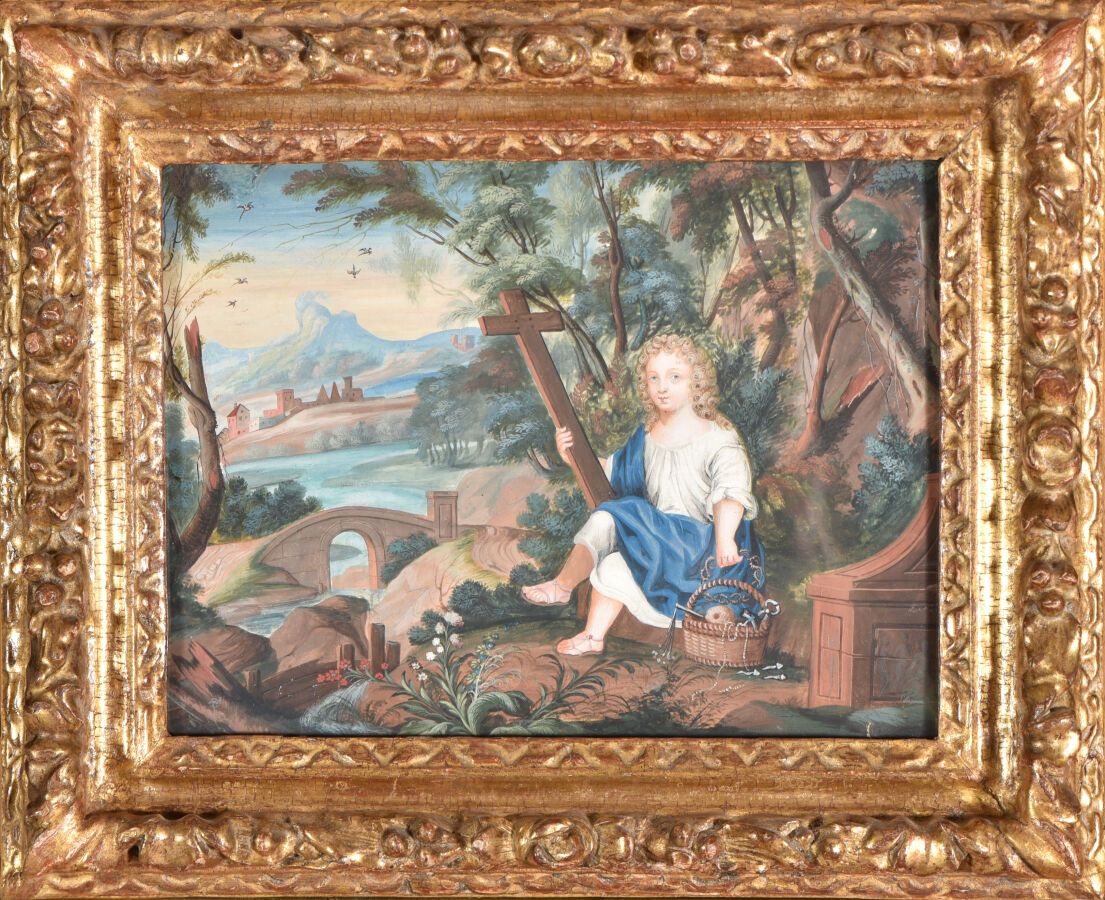 Null SCUOLA FRANCESE dell'ultimo terzo del XVII secolo 

Paesaggio con Gesù bamb&hellip;