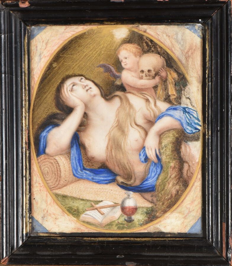 Null FRANZÖSISCHE SCHULE Zweite Hälfte des 17.

Die büßende Magdalena.

Gouache.&hellip;