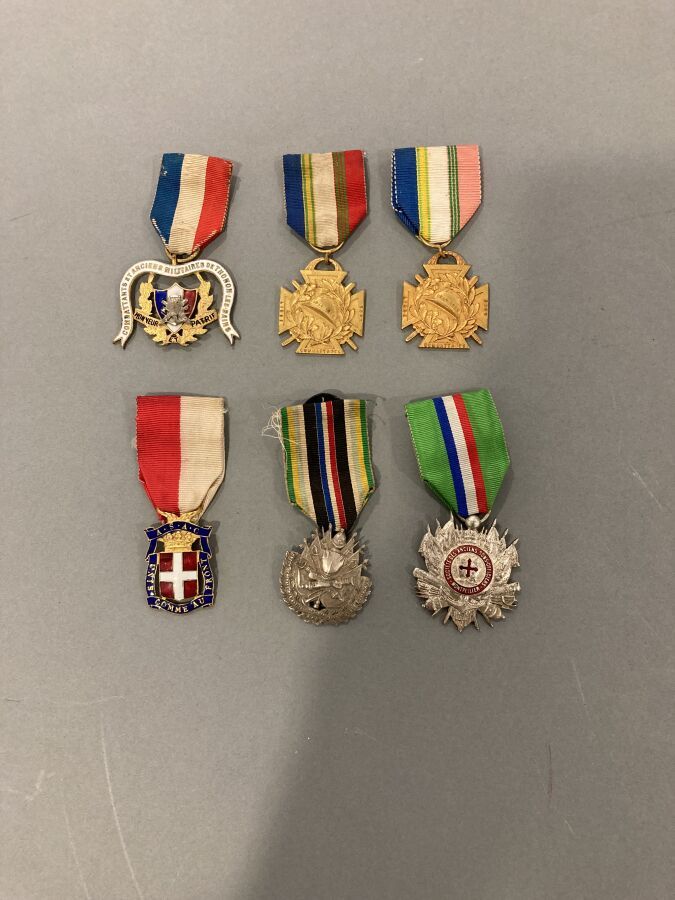 Null Francia. Medallas de veteranos, varias, juego de 6.