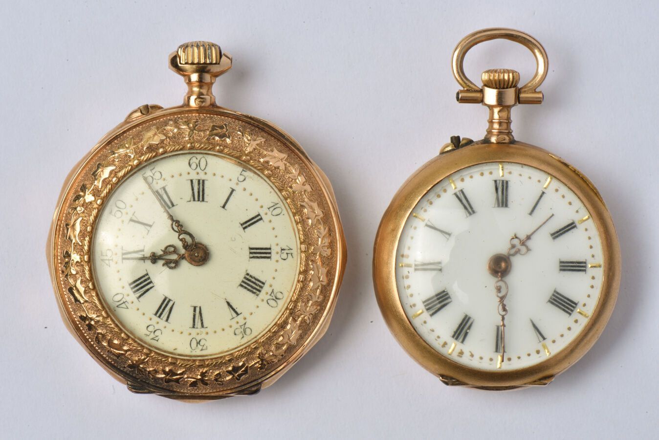 Null Lote de oro amarillo de 18 quilates (750/oo) compuesto por dos relojes de c&hellip;