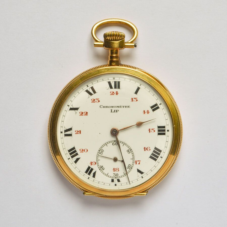 Null Cronografo *LIP: orologio da tasca in oro giallo 18 carati (750/oo), quadra&hellip;