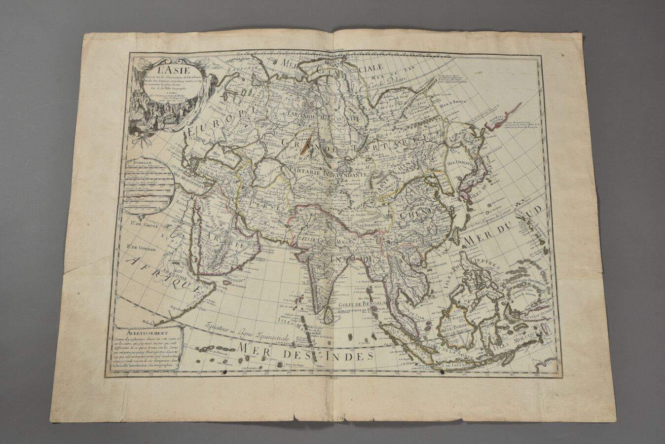 Null GUILLAUME DELISLE 
(France, XVIIIe s.)
Carte de l'Asie. Vers 1700. 
Double &hellip;