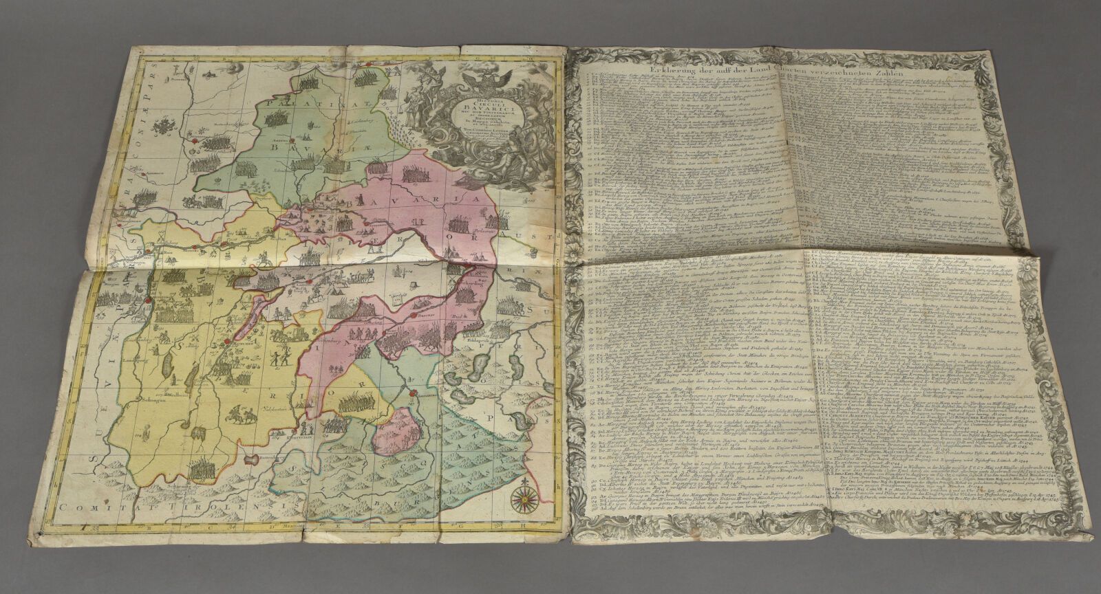 Null 康拉德-洛特 (德国 1717 - 1777)
巴伐利亚的历史地图。约1700年。 
双对开，左边的部分是解释性的表格。 
地图被折叠成四份。 
有些&hellip;