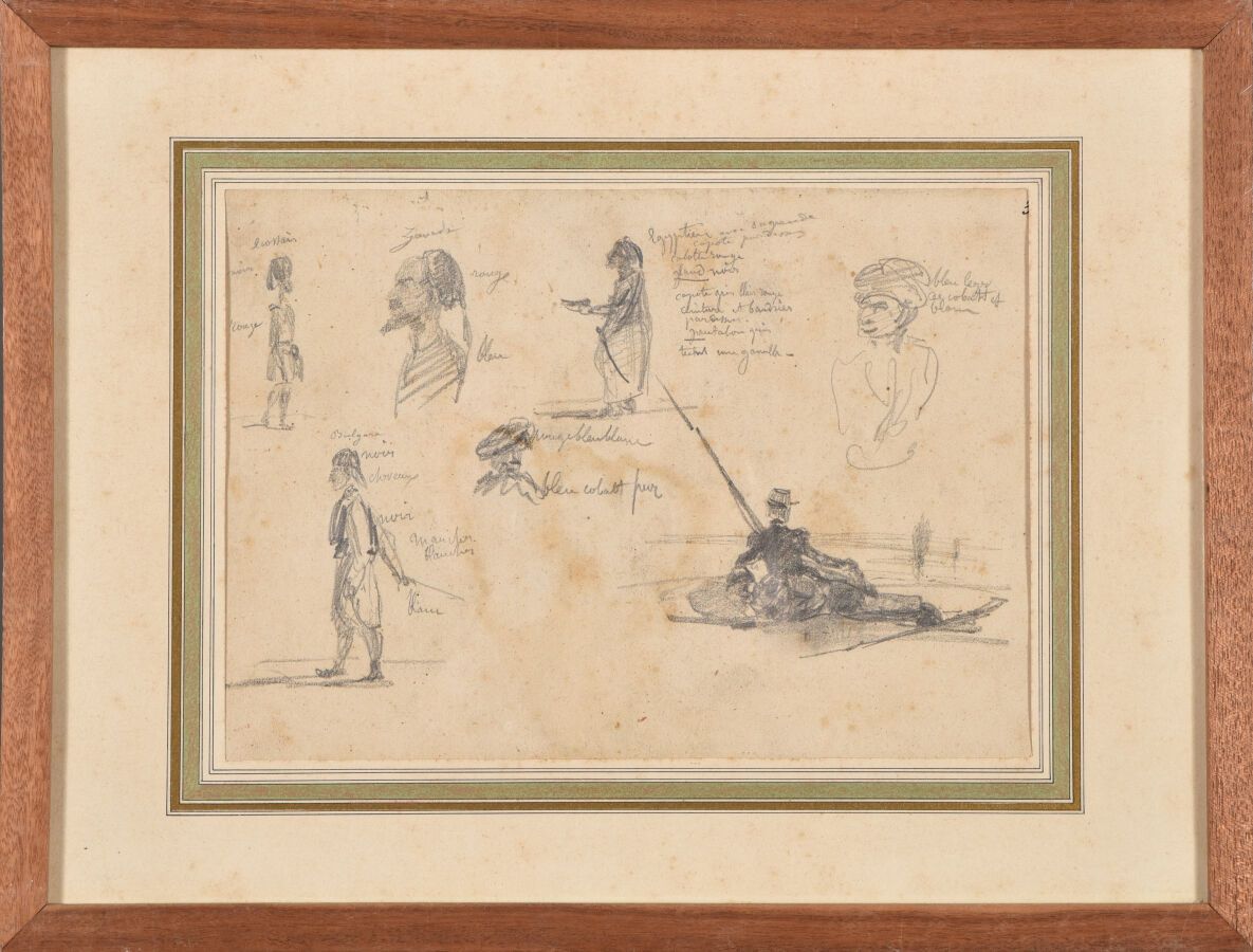 Null 归属于Edouard DETAILLE（1848-1912）。
士兵的研究。
纸上石墨。
视线：18 x 25厘米。