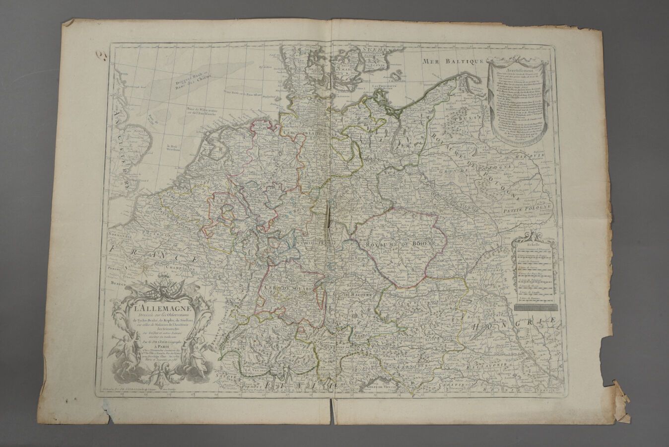 Null 纪尧姆-德利斯勒和他的继承人德佐赫
 (法国，18世纪)
德国地图，1788年修订和扩大。 
双开本。 
沿着下面的标签有断裂。