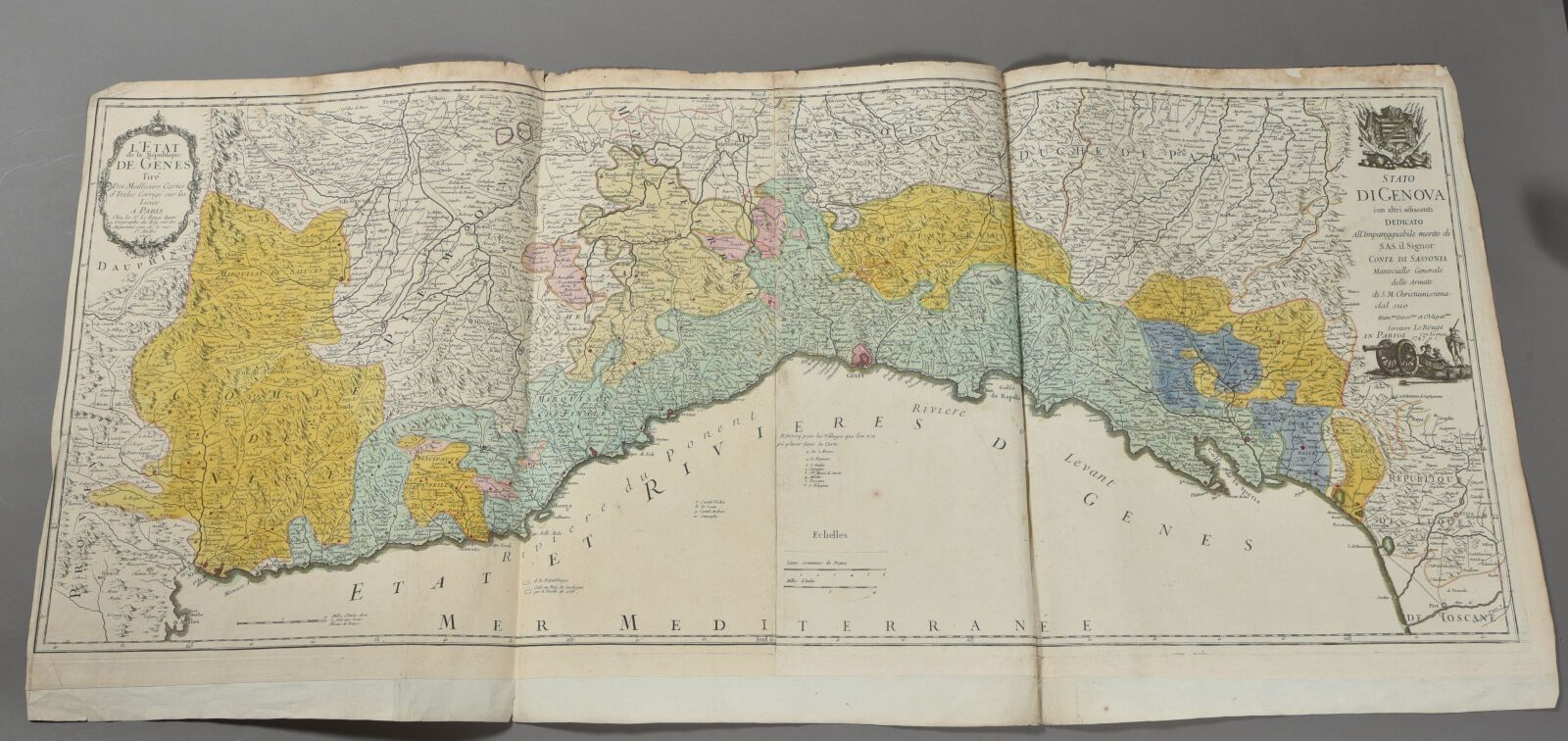 Null Georges Louis LE ROUGE, (1712 - 1790)
Map of the Republic of Genoa. 
1747. &hellip;