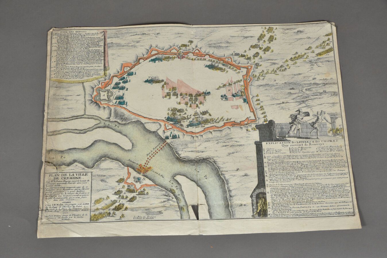 Null JEAN-BAPTISTE NOLIN (1657 - 1708)
Plan der Stadt Cremona. 
1702.
Kupferstic&hellip;