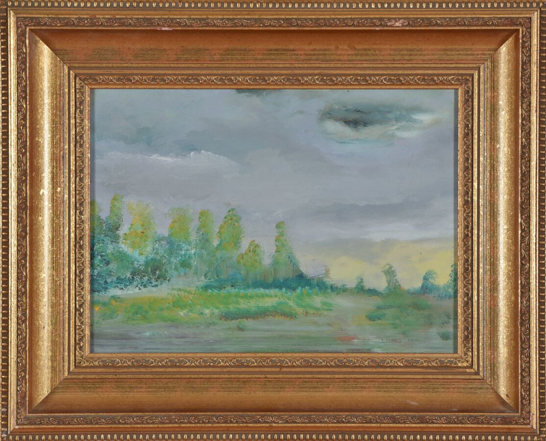 Null LINOSSIER. Modern school (XXth century).
Landscape.
Oil on panel.
Signed lo&hellip;