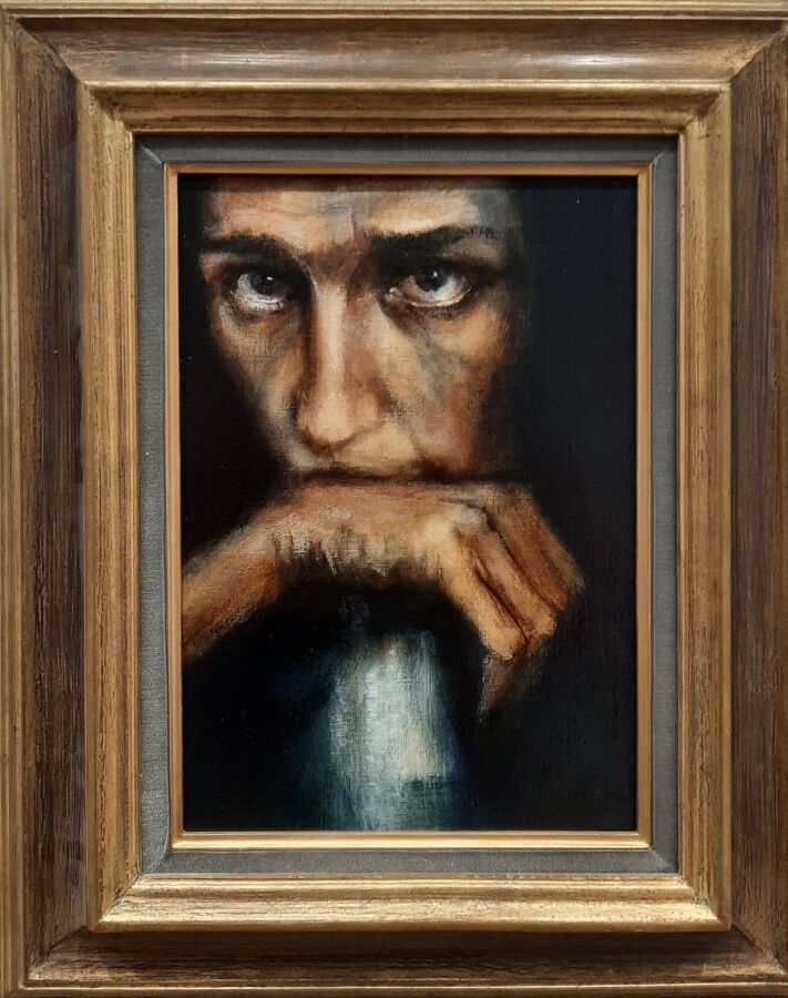 Null Pierre LAFFILLE (1938-2011), attributed to. 
Face and hand.
Oil on canvas.
&hellip;
