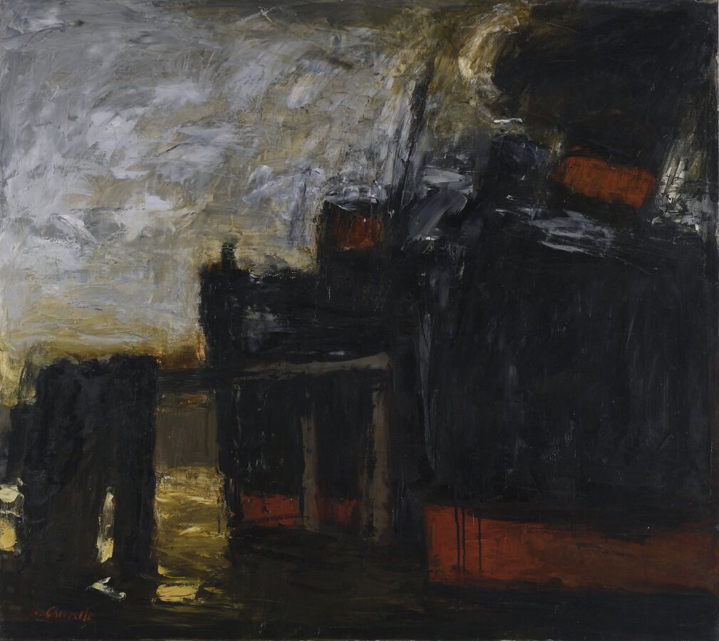 Null Alain CHEVRETTE (Born in 1947). 
Cargos, 1993.
Oil on canvas.
Signed lower &hellip;