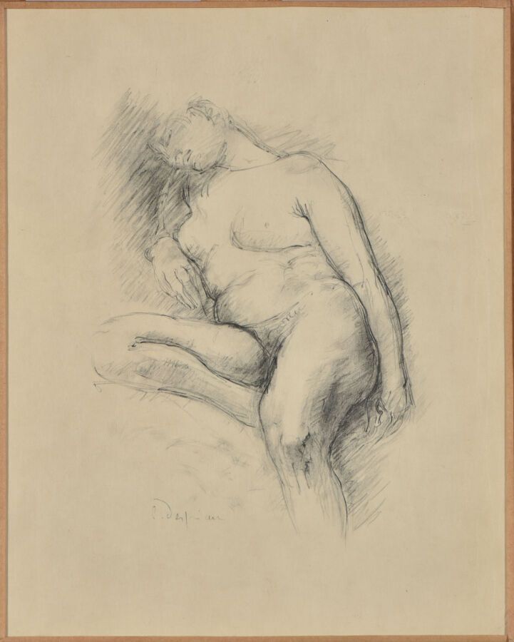 Null Charles DESPIAU (1874-1946)。
睡觉的裸体研究。
纬线纸上的石墨。
左下方有签名。
32 x 25厘米。