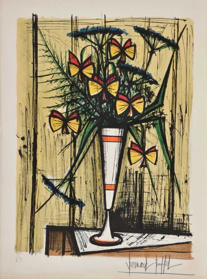 Null Bernard BUFFET (1928-1999).
Fiori di farfalla, 1970.
Litografia a colori su&hellip;