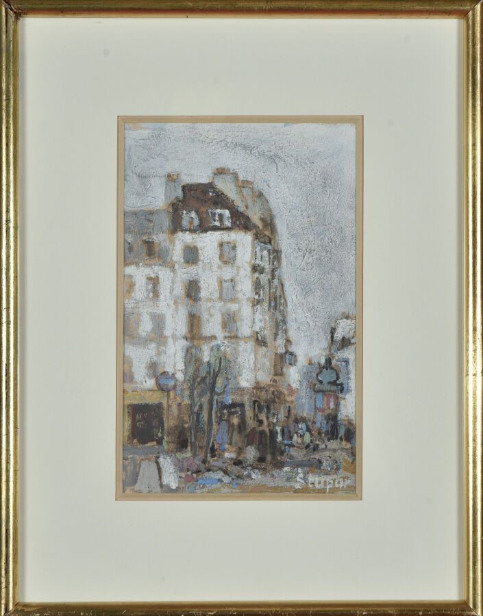 Null Marko STUPAR (1936-2021).
View of the square.
Mixed media on paper.
Signed &hellip;