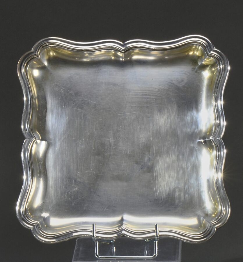 Null Square serving tray with contours and fillets. 
Minerve hallmark. Goldsmith&hellip;