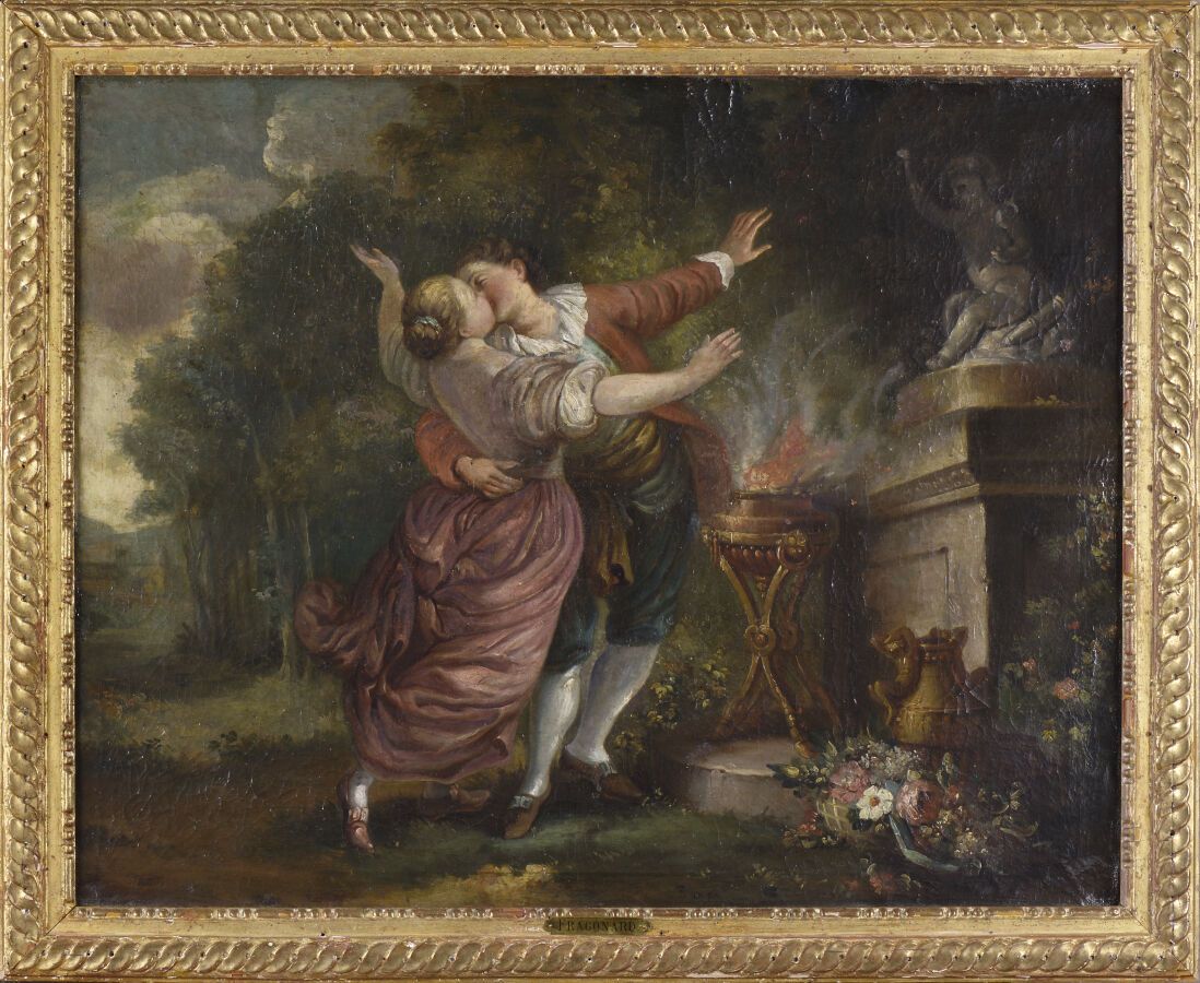 Null FRAGONARD Jean-Honoré (Suite de)
1732 - 1806
Le Serment à l'amour
Huile sur&hellip;