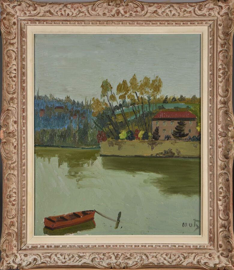 Null 让-库伊 (1907-1991) 
巴贝岛之角。 
纸板上的油画。 
右下方有签名。 
65 x 54厘米。