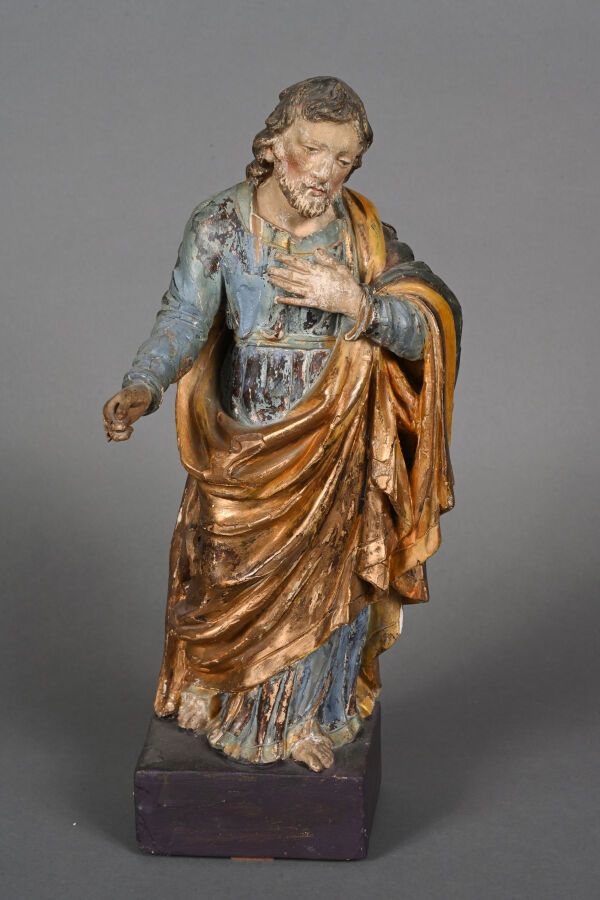 Null Saint Joseph ou le Christ, sculpture en bois polychromé et doré. 
Fin XVIII&hellip;