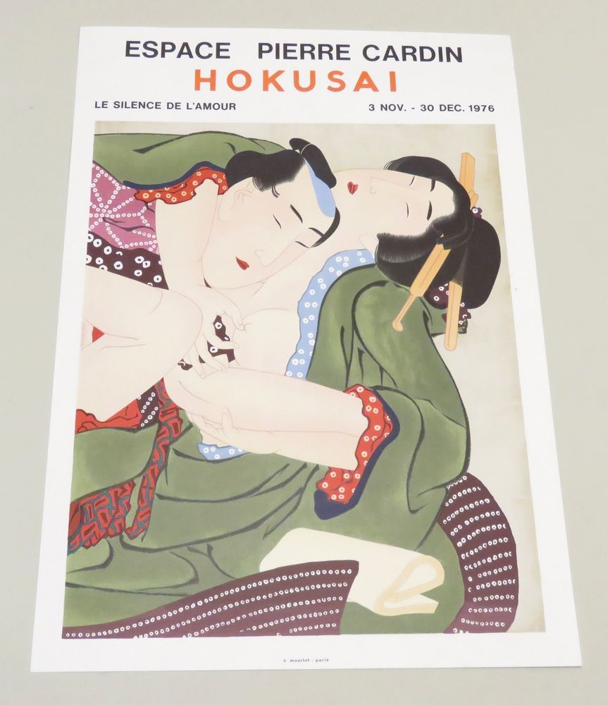 Null Affiche lithographiée en couleurs : HOKUSAI, Espace Pierre Cardin, 1976. Ed&hellip;