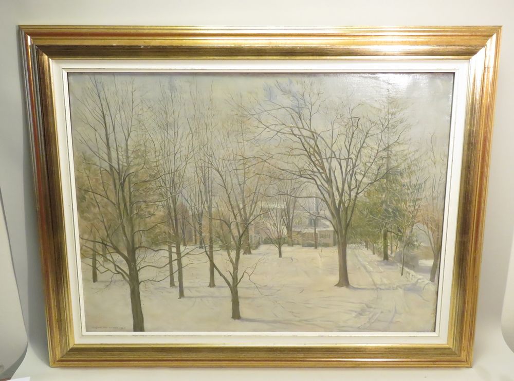 Null Eugene Paul ULLMAN (1877-1953). "Snow in Connecticut", 1944. Huile sur toil&hellip;
