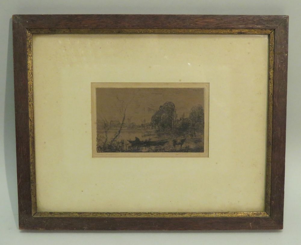 Null D'après Camille Jean-Baptiste COROT (1796-1875). Paysage lacustre. Eau-fort&hellip;