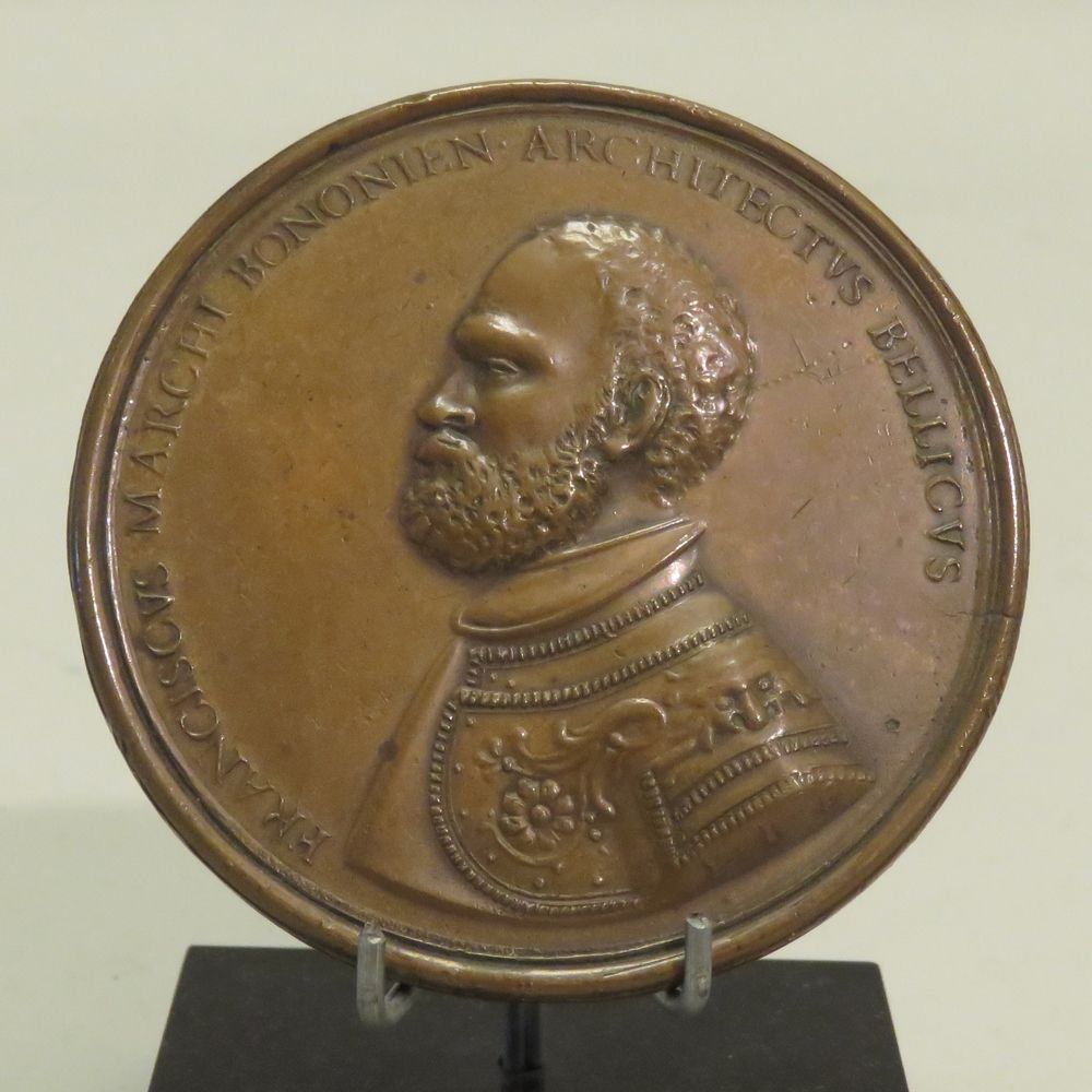 Null Médaille en cuivre "Franciscus Marchi...Exempla Omnia Pinxit". Diam : 7 cm.