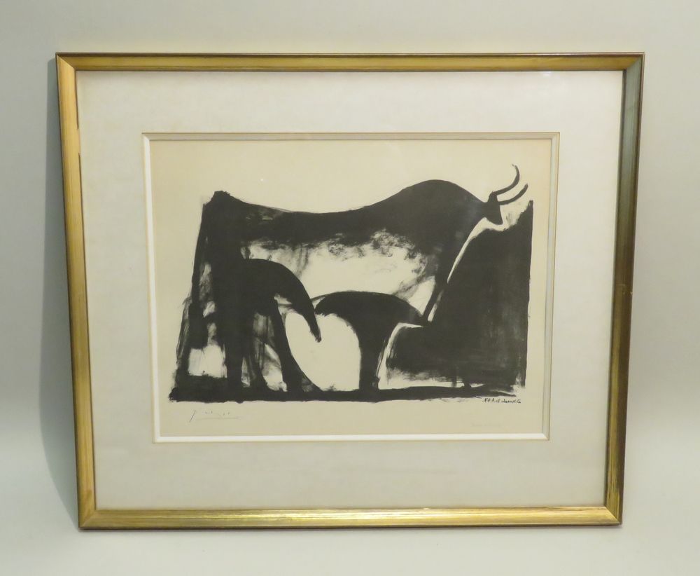 Null D'après Pablo PICASSO (1881-1973). Le Taureau Noir, 1947. Lithographie, sig&hellip;
