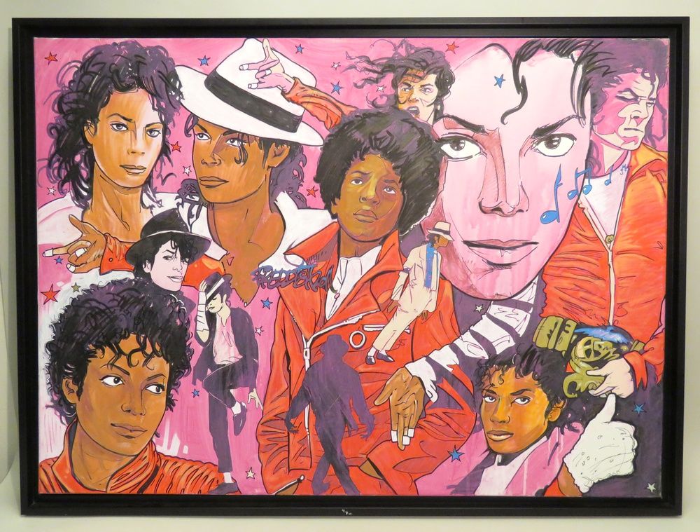 Null FREDDISH (né en 1971). "Memory-Michael Jackson", 2011. Acrylique et Posca s&hellip;
