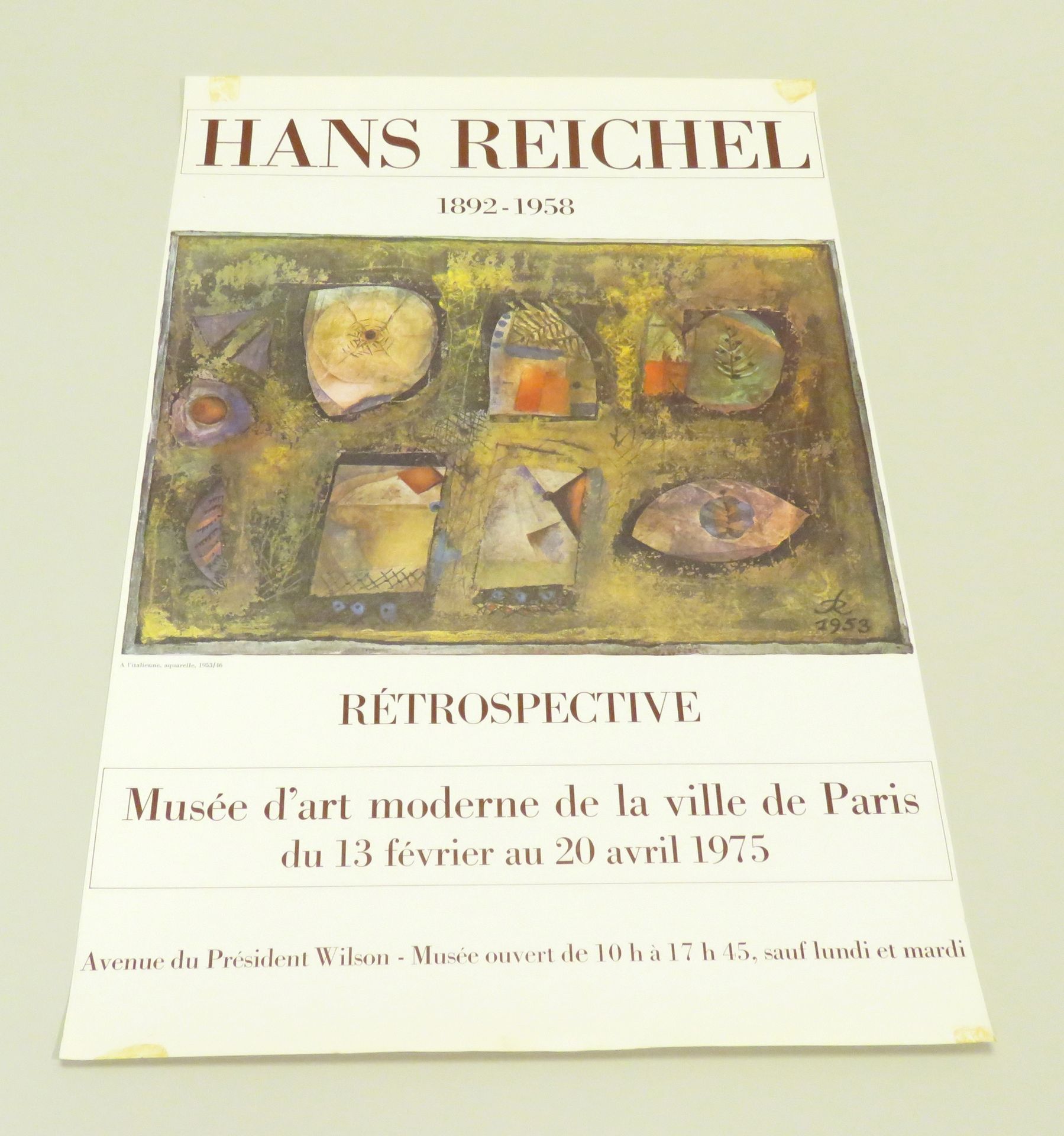 Null Affiche offset : Hans REICHEL . 61,5 x 39,5 cm (non encadrée).