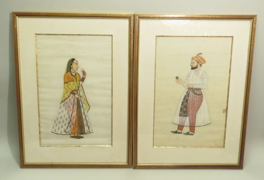 Null Couple (diptyque). Peinture et rehauts de dorés sur soie. Iran, fin du XIXè&hellip;