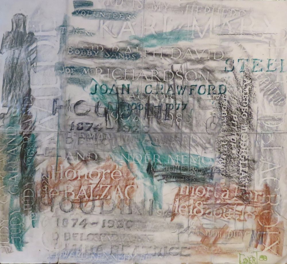 Null CINERT ? . Composition, 1988. Pastel sur papier, signé et daté en bas à dro&hellip;