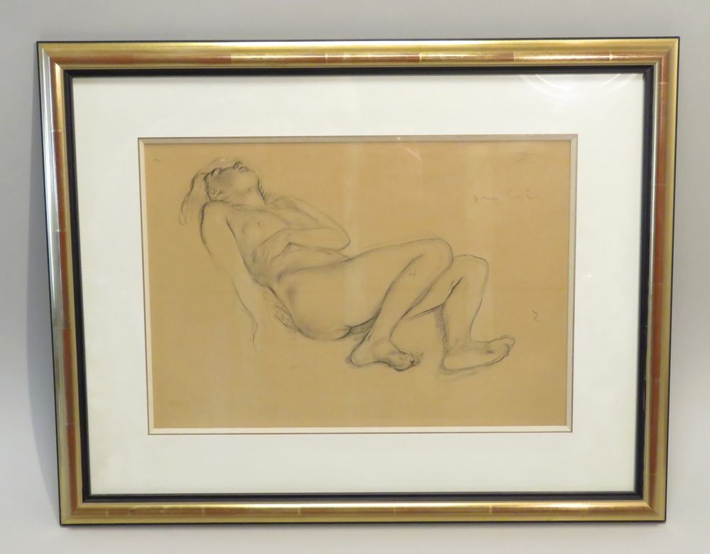 Null D'après Edgar DEGAS (1834-1917). Etude : Nu féminin allongé. Lithographie s&hellip;
