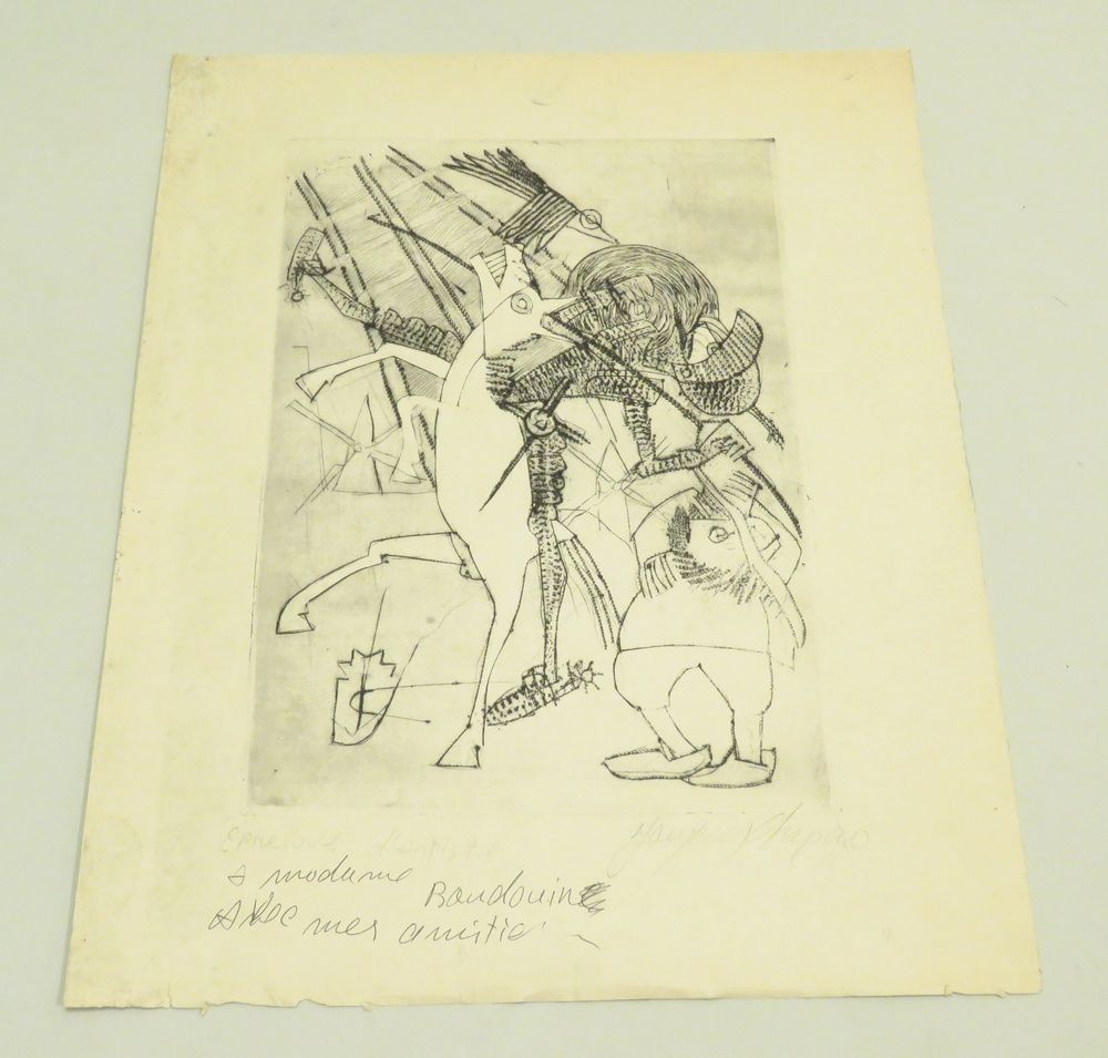 Null Jacques CHAPIRO (1887/97-1972). Composition. Pointe-sèche etb aquatinte sur&hellip;