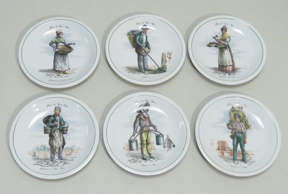 Null Ensemble de six assiettes creuses décoratives en porcelaine sur le thème de&hellip;