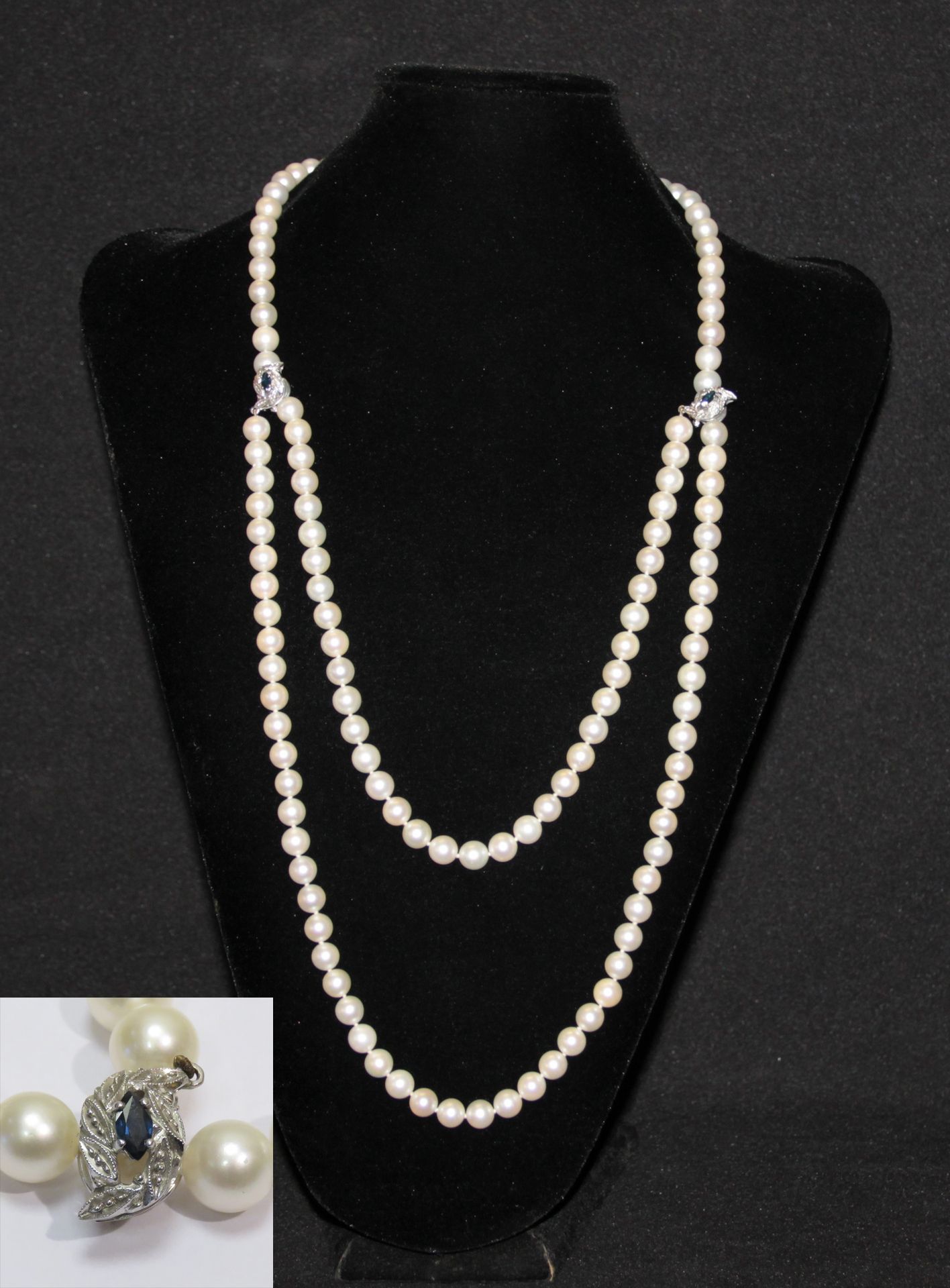 Null Sautoir ajustable (systèmes à clips) en perles de culture de 8mm, les deux &hellip;