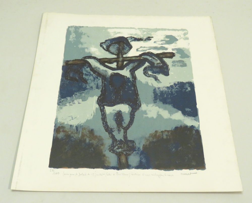 Null Roger CRUSAT (1917-1994). Composition. Lithographie couleurs sur Vélin, sig&hellip;