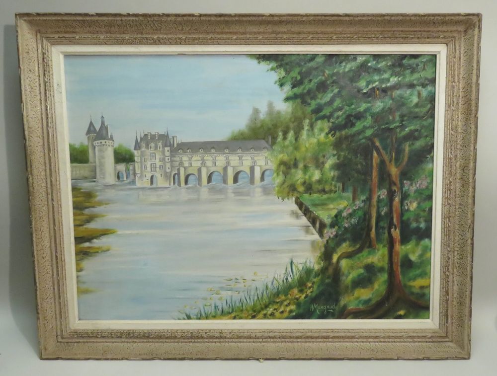 Null H.MANGAUD (Xxème). Château de Chenonceau. Huile sur toile, signée en bas à &hellip;