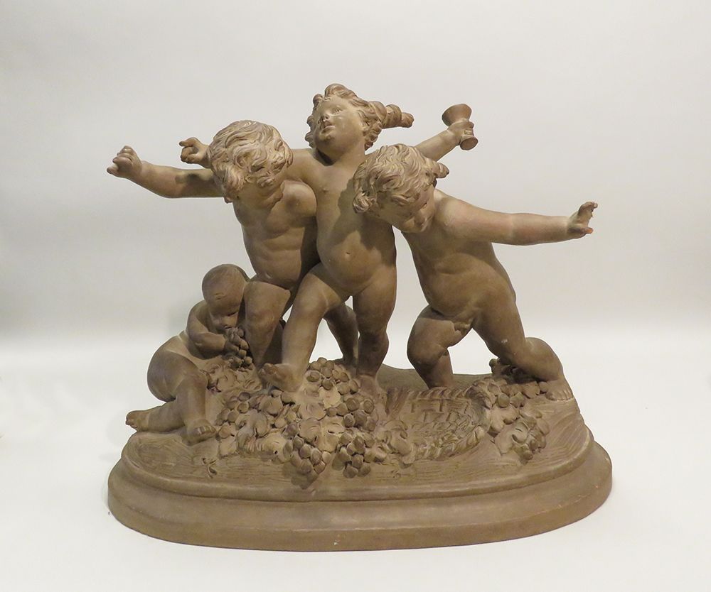 Null Louis-Robert CARRIER-BELLEUSE (1848-1913). Bacchanale, groupe de putti. Epr&hellip;