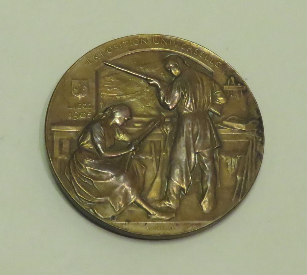 Null Très belle médaille en bronze doré "Exposition Universelle, Liège, 1905-Gus&hellip;