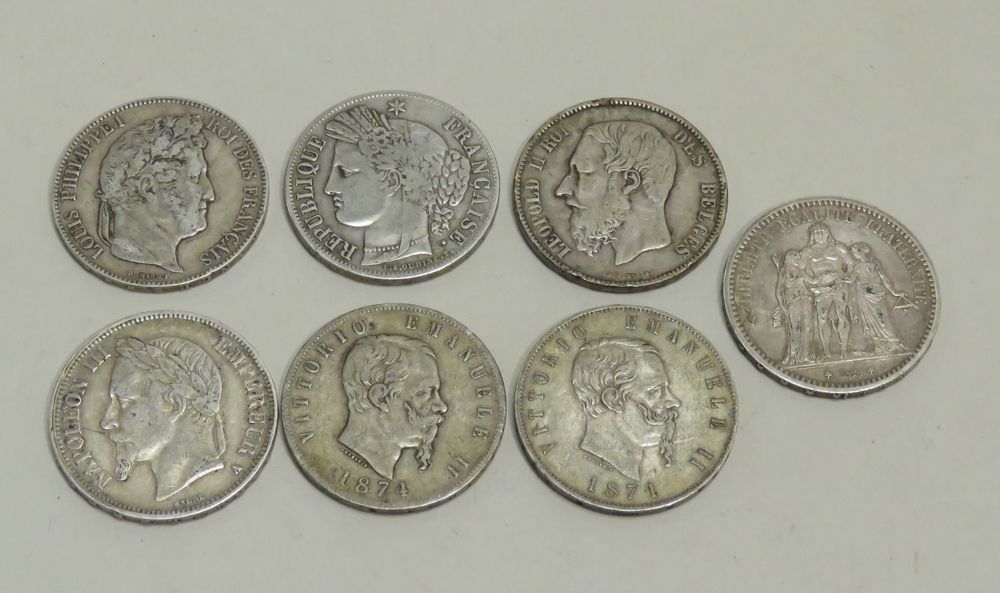 Null Lot de pièces de monnaies en argent (Hercule, L.Philippe Ier; Céres, V.Eman&hellip;