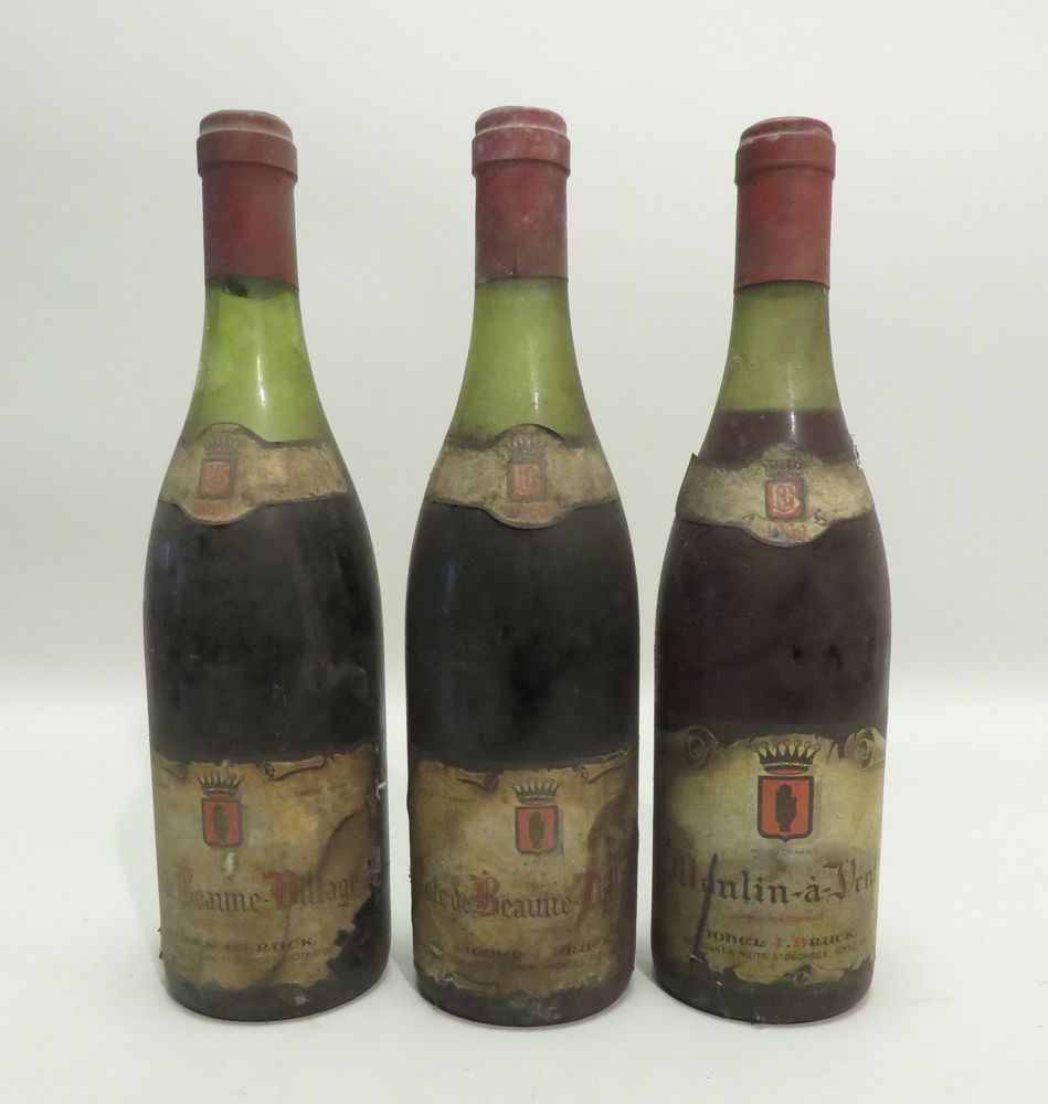 Null 一批3个BTLS，包括:Côte De Beaune-Villages, Lionel J.Bruck, Burgundy, vintage 1969&hellip;