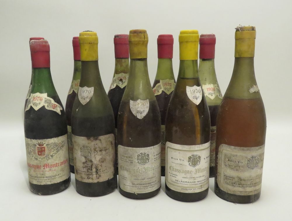 Null 一批10个BTLS，包括:Chassagne-Montrachet, Delagrange-Bachelet, Burgundy, 1970 vint&hellip;