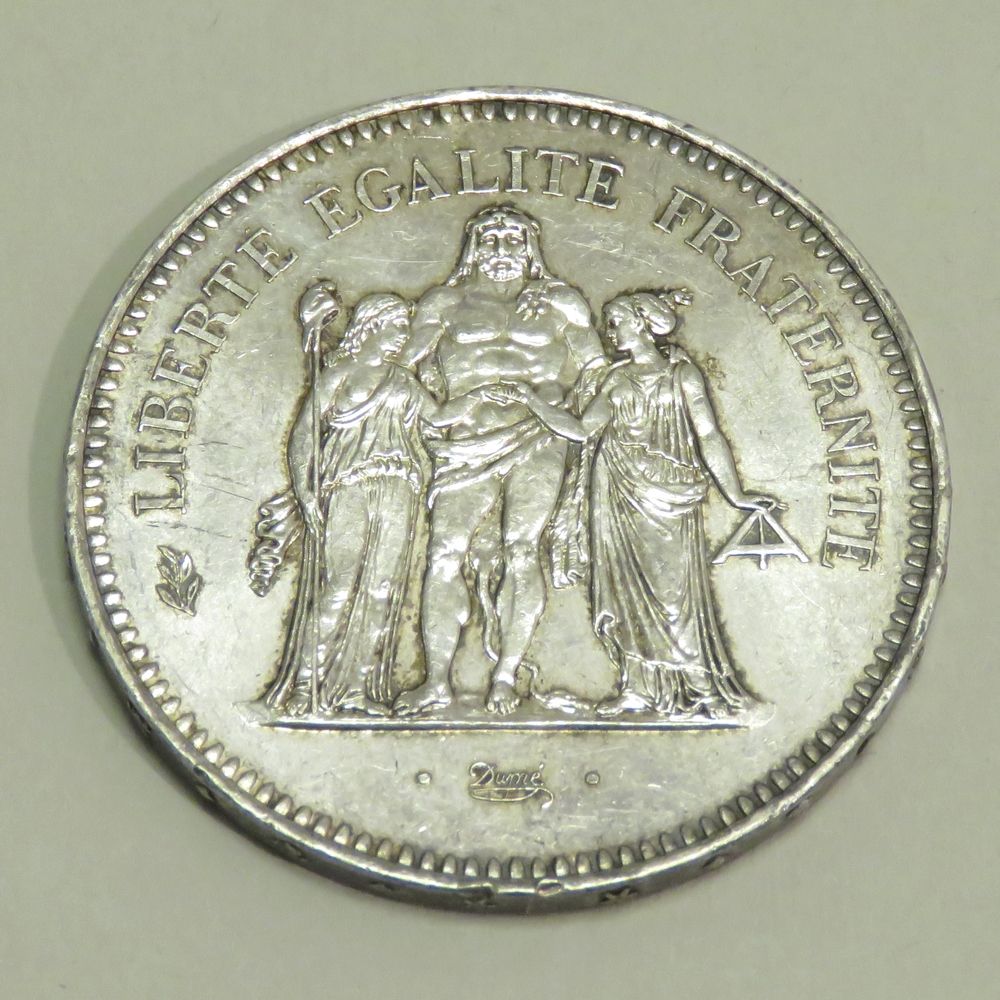 Null Pièce de 50 Francs "Hercule" en argent, datée de 1978. Poids net : 30g25. D&hellip;