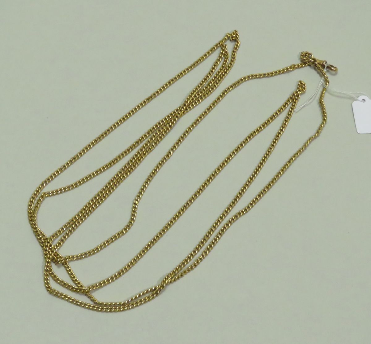 Null 重要的黄金怀表链，有双行。净重：16克65。长度：78厘米。